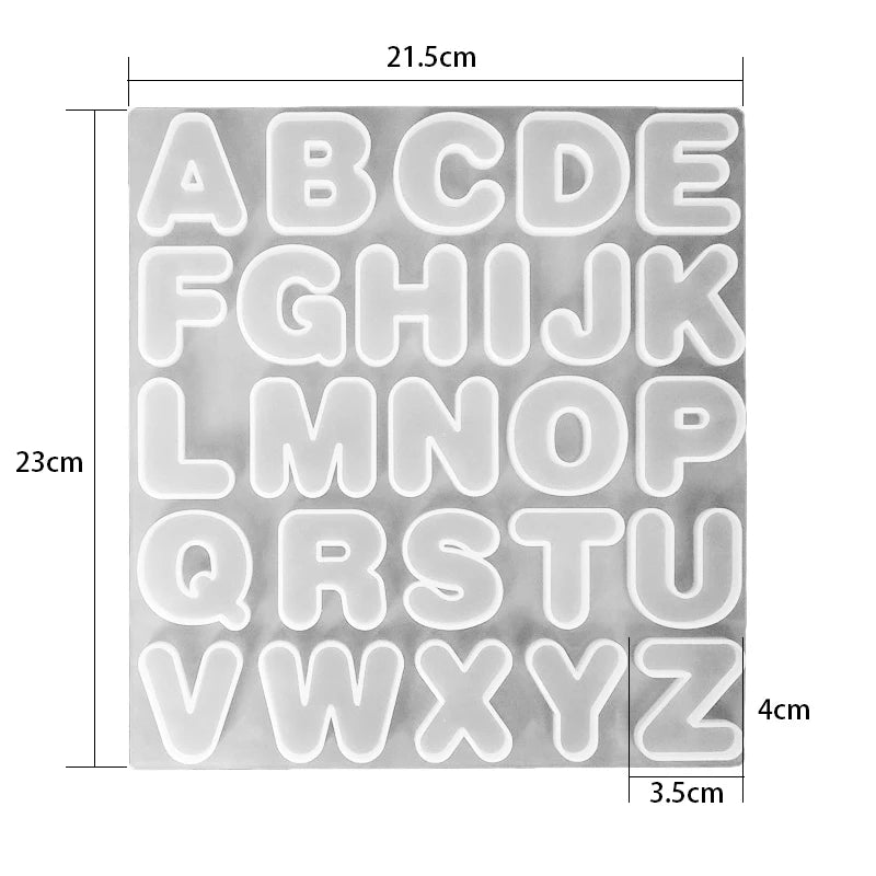 Alphabet Epoxy Resin Silicone Mold